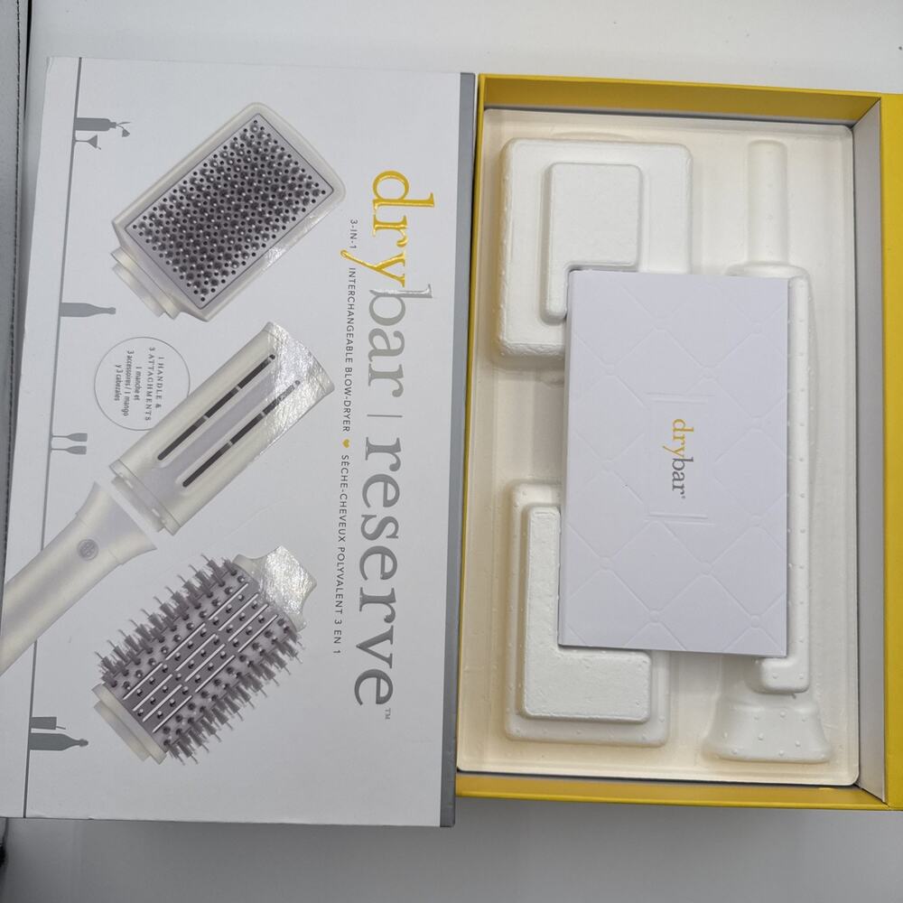 NEW Drybar Reserve 3-in-1 Interchangeable Blow Dryer White Professional - Picture 4 of 7
